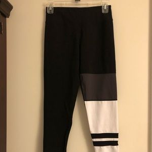 stripe workout leggings